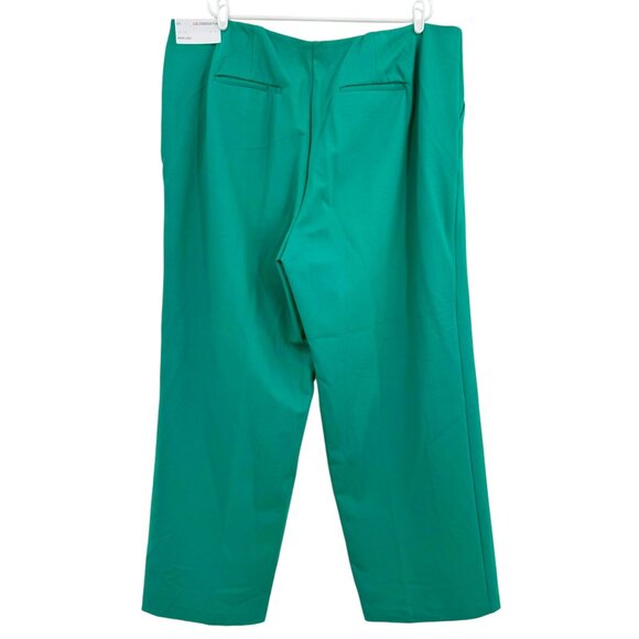 Liz Claiborne Women's Pull-on Stretch Wide Leg Emerald Green Pants Size 2X NWT - Picture 2 of 12